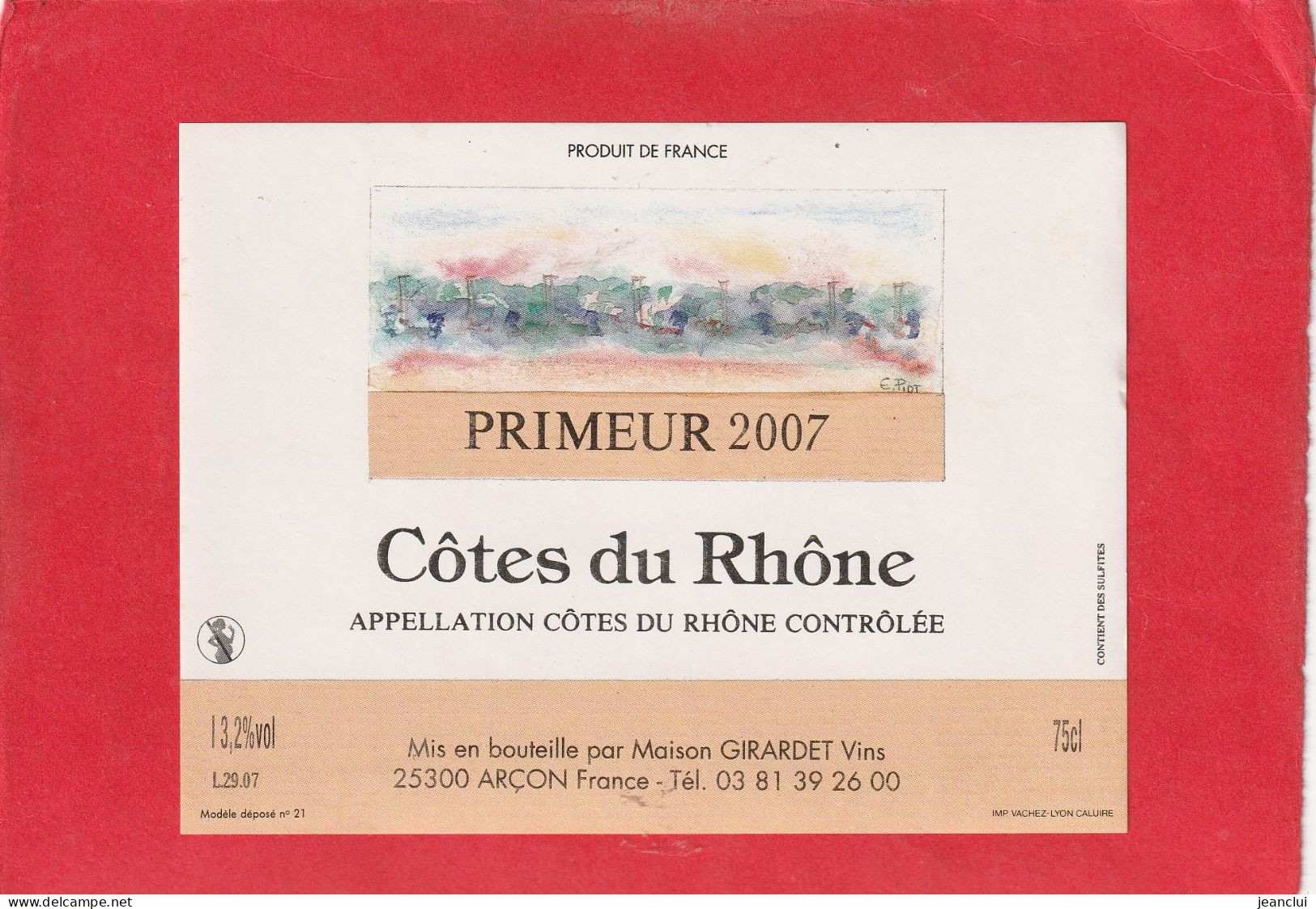 COTES DU RHONE PRIMEUR 2007 - Côtes Du Rhône