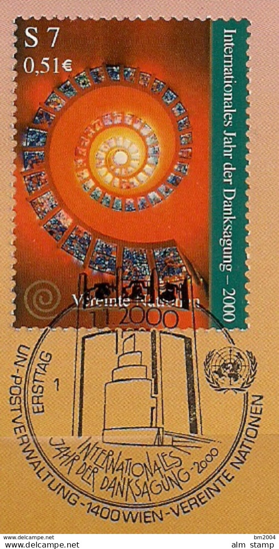 2000 UNO Wien Mi. 302 Used    Internationales Jahr Der Danksagung - Oblitérés