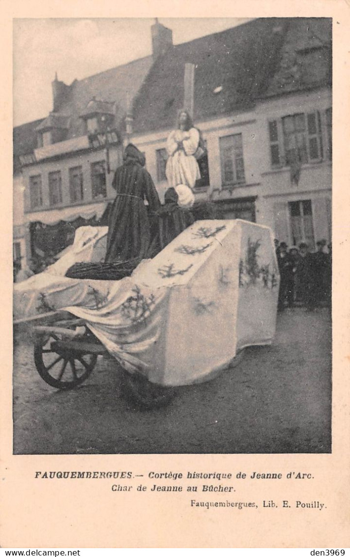 FAUQUEMBERGUES (Pas-de-Calais) - Cortège Historique De Jeanne D'Arc - Char De Jeanne Au Bûcher - Ecrit 1918 (2 Scans) - Fauquembergues