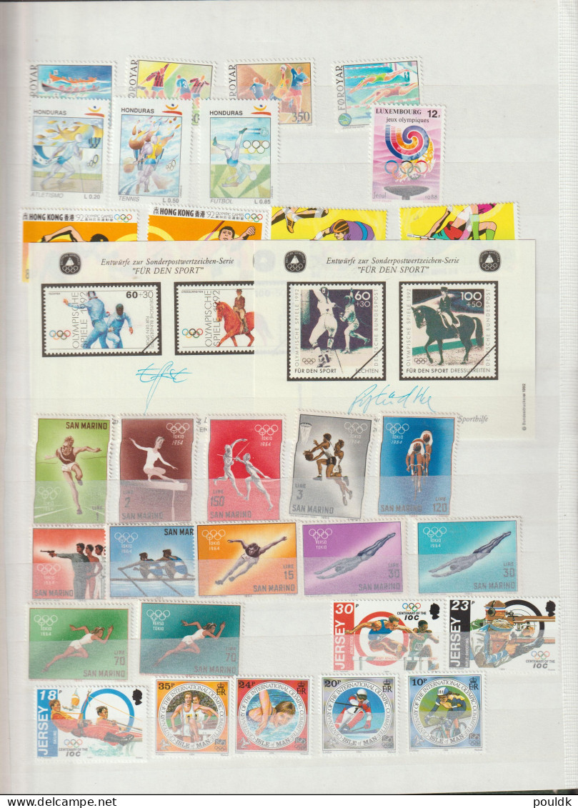 Collection Of 25 Souvenir Sheets And Many Sets With Many Olympic And Football Topics - All MNH/**. Please Read Sales - Collections (sans Albums)