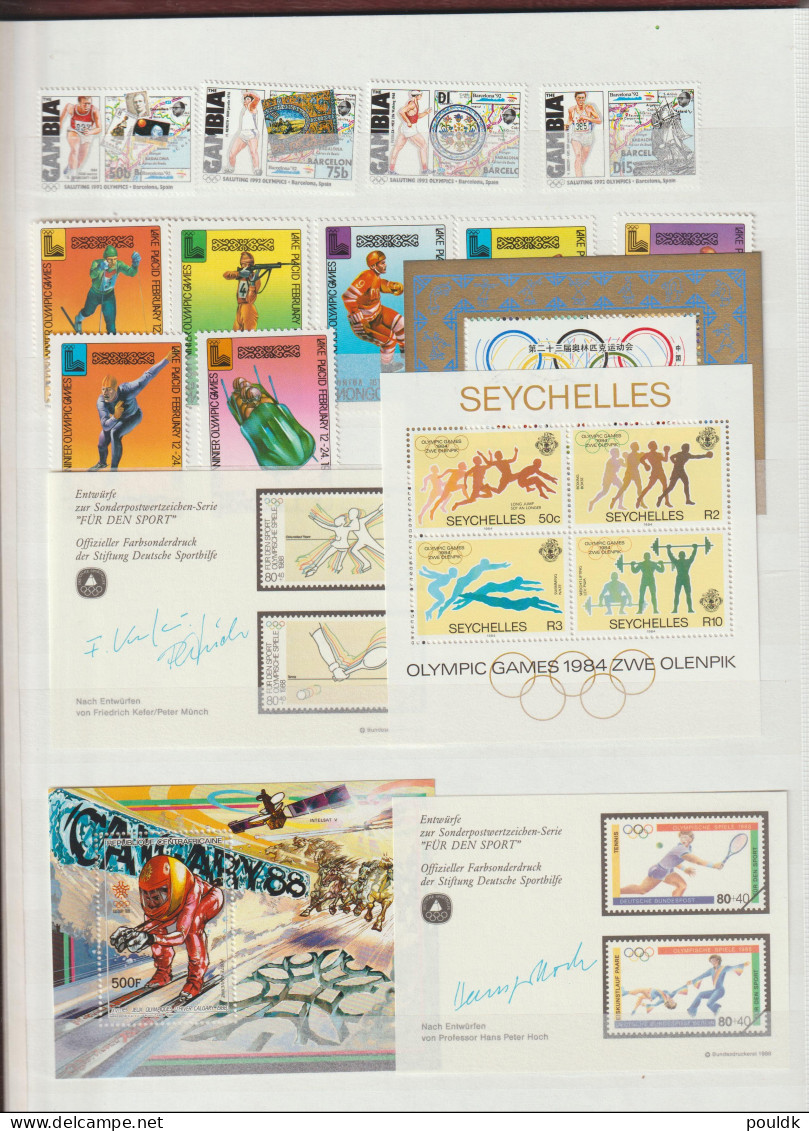 Collection Of 31 Souvenir Sheets And Many Sets With Many Olympic And Football Topics - All MNH/**. Please Read Sales - Collections (sans Albums)
