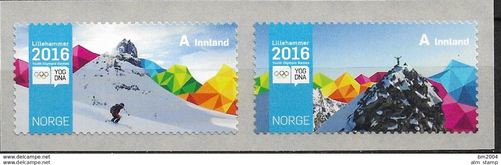 2016 Norwegen Mi. 1901-2 **MNH  Olympische Jugend-Winterspiele, Lillehammer. - Ongebruikt