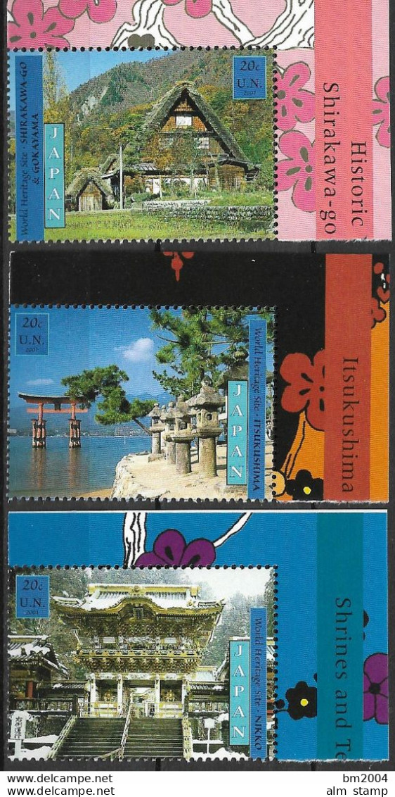 2001 UNO NEW YORK   MI. 874-9  **MNH UNESCO-Welterbe: Japan - Unused Stamps