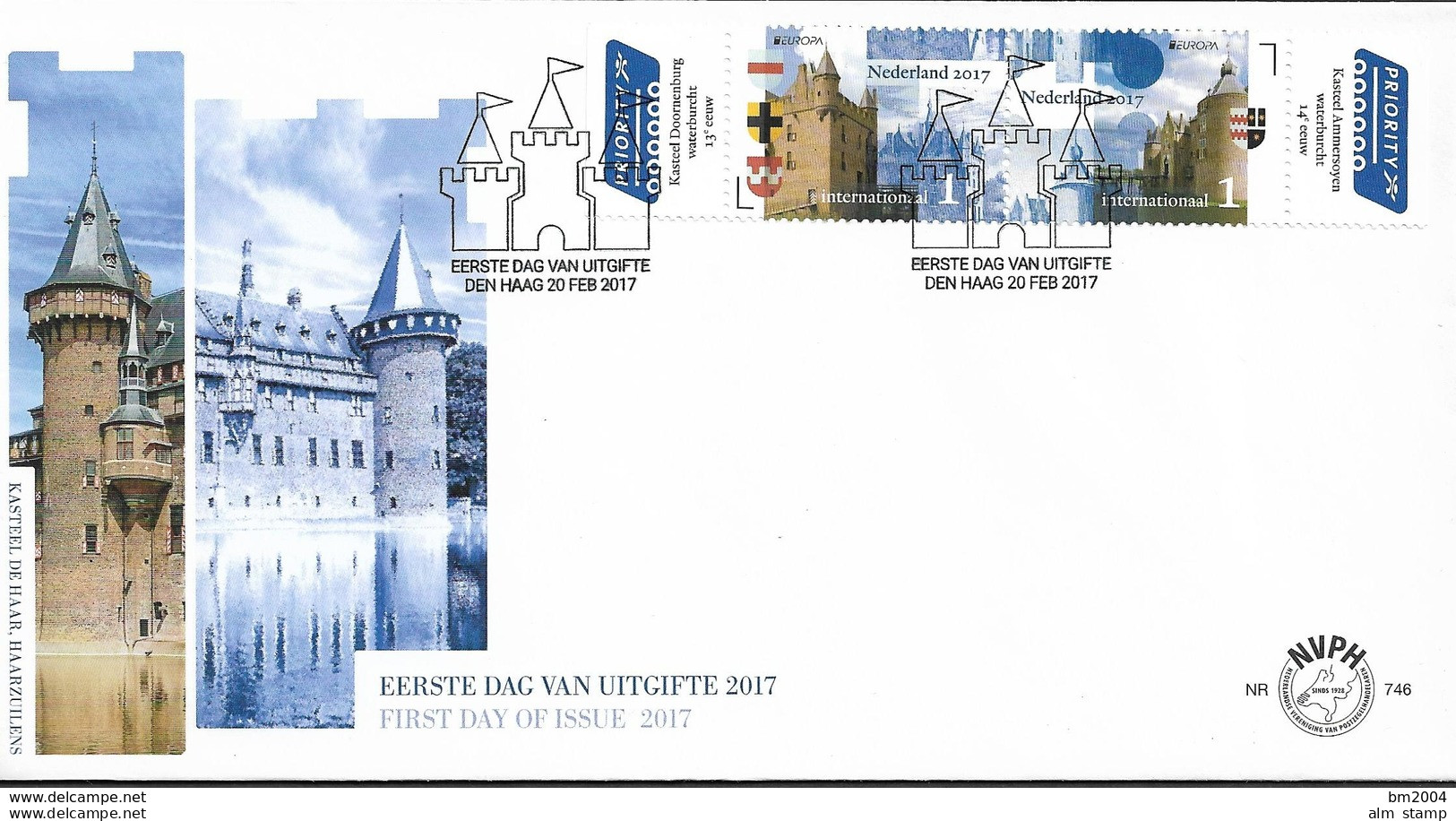 2017 Niederlande Mi.3562-3 FDC   Europa: Burgen Und Schlösser - 2017