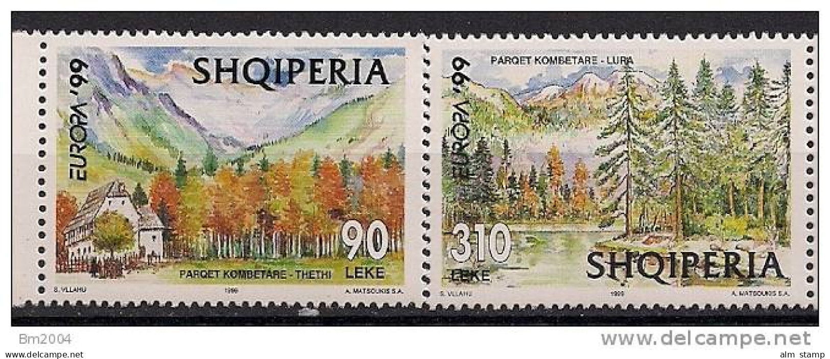 1999 ALBANIEN  Mi. 2660-1 **MNH  Europa - National- Und Naturparks - 1999