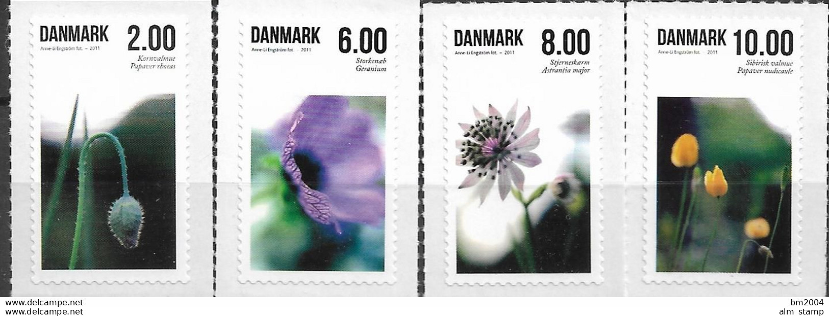 2011 Dänemark Mi.1654-7**MNH   Sommerblumen - Unused Stamps