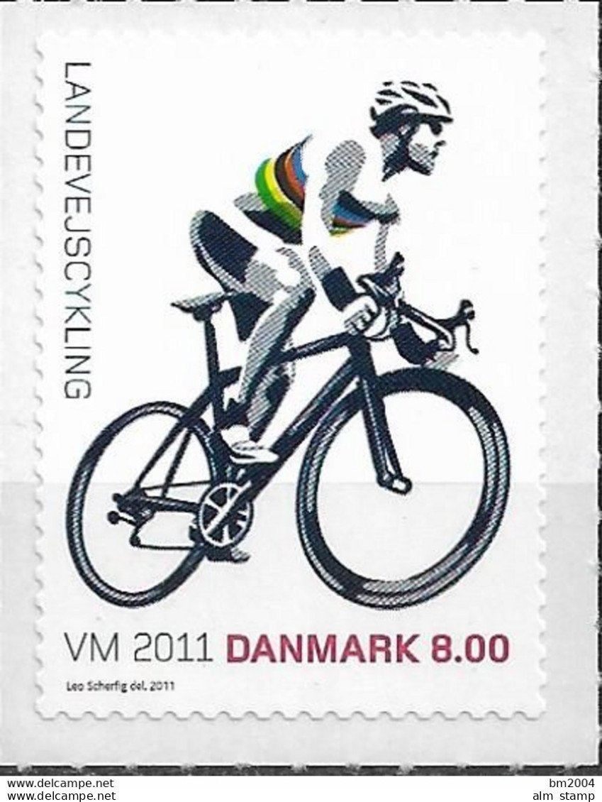 2011 Dänemark Mi.1661**MNH    Straßen-Radweltmeisterschaft, Kopenhagen - Unused Stamps