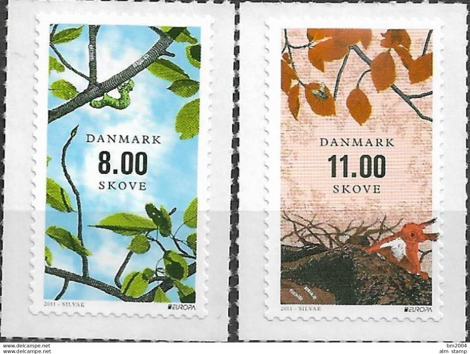 2011 Dänemark Mi. 1642-3 A**MNH    Europa: Der Wald. - Unused Stamps