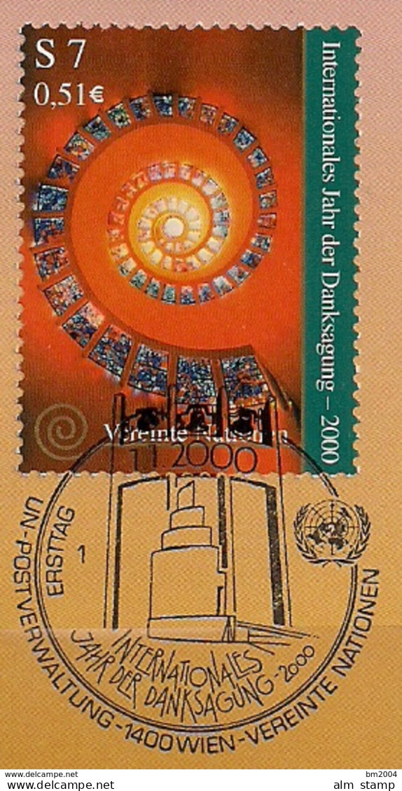 2000 UNO Wien Mi. 302 Used    Internationales Jahr Der Danksagung - Gebraucht