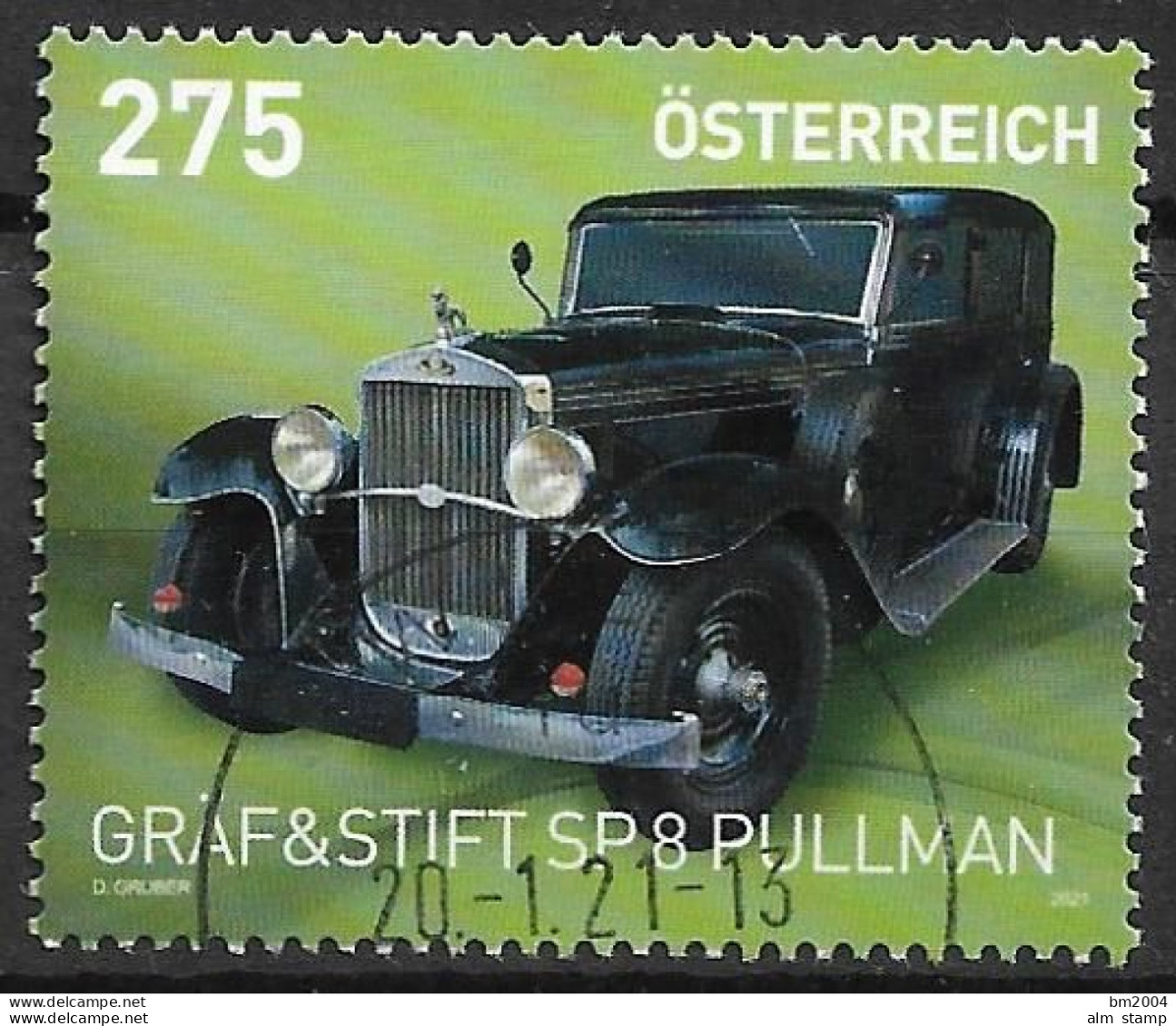 2021 Austria Österreich  Mi .3571  FD-used . Österreichische Erfindungen :   Automobile  Gräf & Stift SP 8 Pullman - Used Stamps