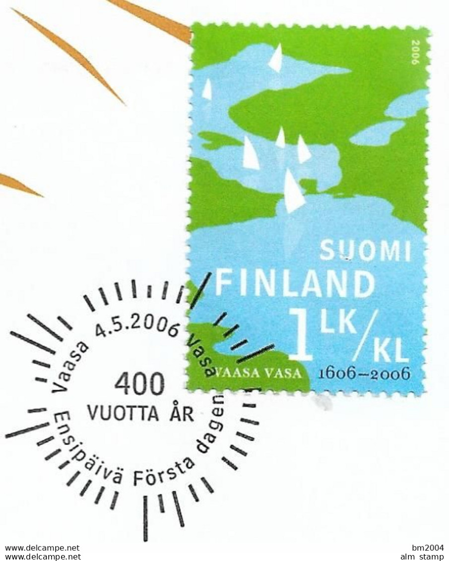 2006 Finnland Mi.  1809 FD-used Briefstück    400 Jahre Stadt Vaasa - Oblitérés