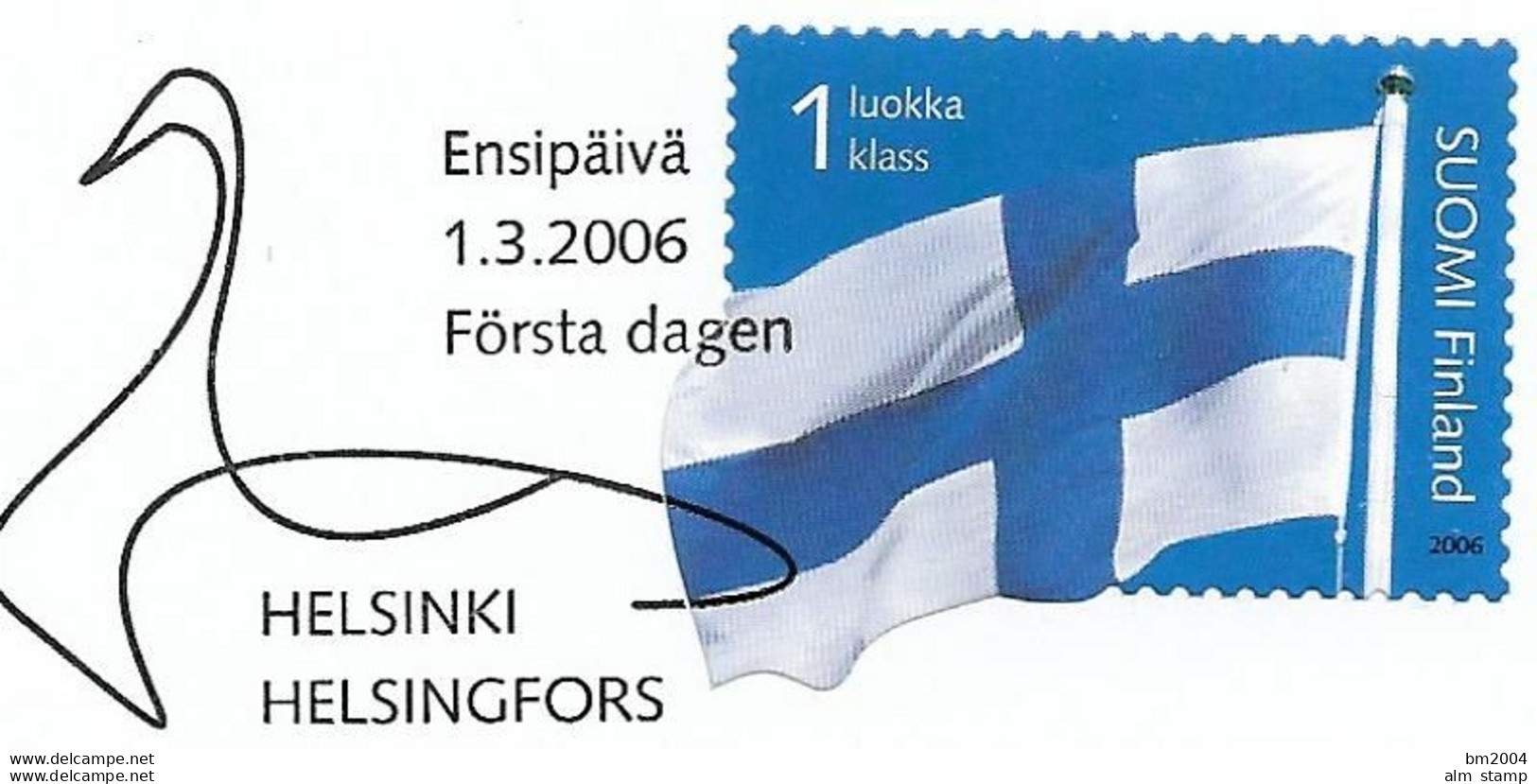 2006 Finnland Mi.  1795 FD-used Briefstück     Nationalflagge - Used Stamps