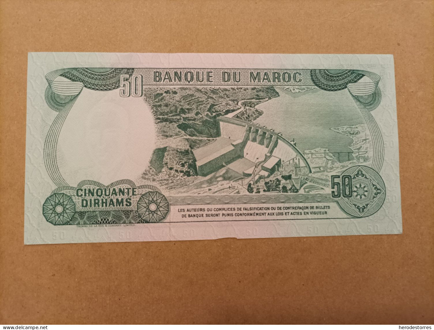 Billete De Marruecos De 50 Dirhams, Año 1970, AUNC - Maroc