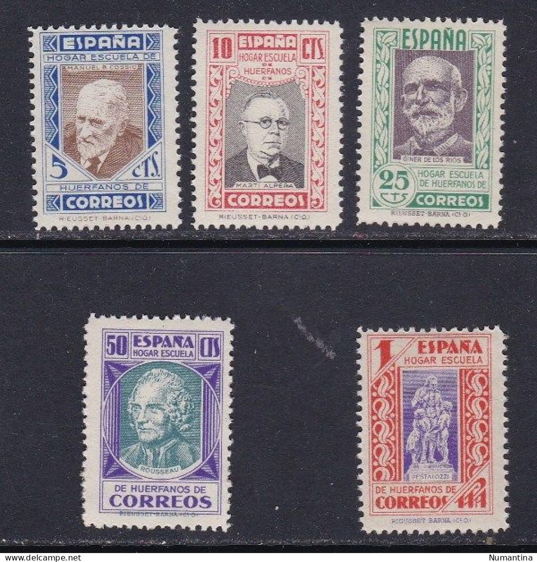 1937 - España - Beneficiencia - Edifil 12/16 - Pedagogos - MNH - Beneficiencia (Sellos De)