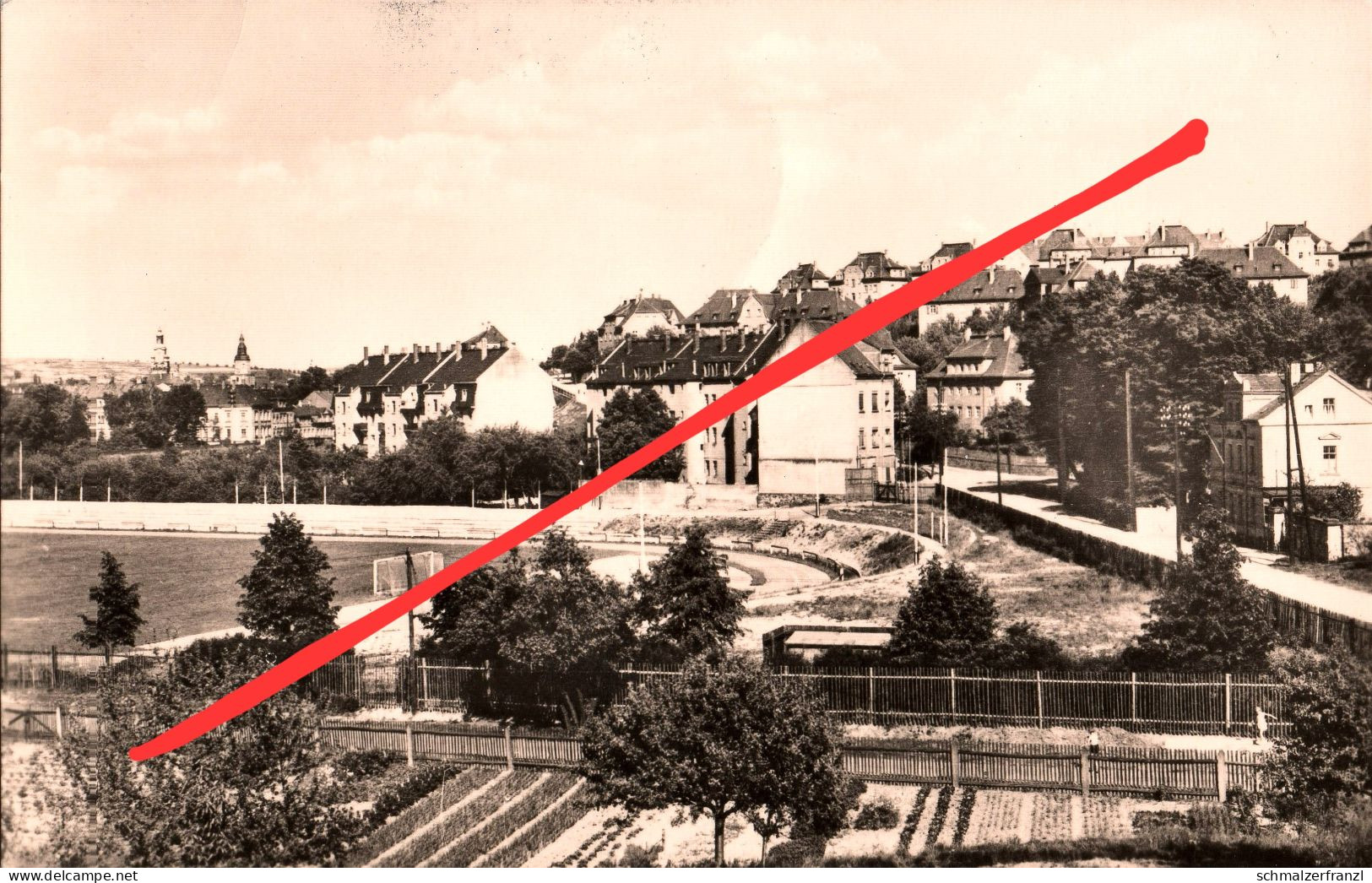 AK Döbeln Blick Sonneck Auf Stadion A Sonnenstraße Bürgergarten Waldheimer Straße Friedrichstraße Geyersberg DDR - Doebeln