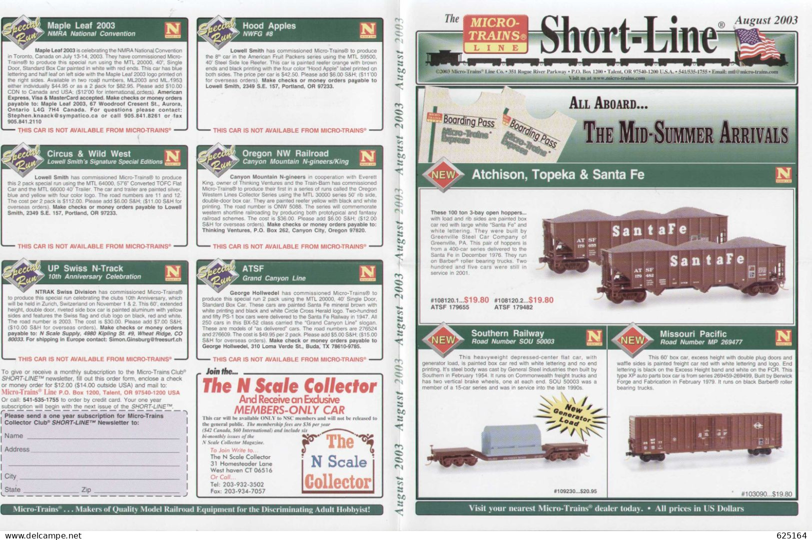Catalogue MICRO-TRAINS 2003 08 - Short - Line N & Z  - N Scale Collector - Anglais