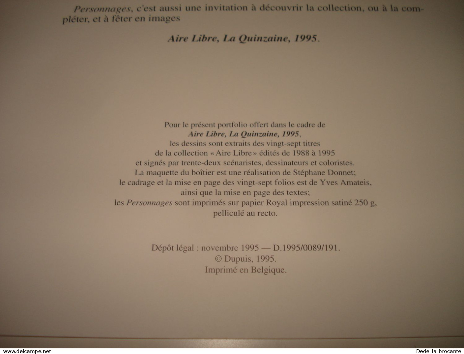 C47 / Porte Folio  " La Quinzaine 1995  " 27 Planches Superbe état  PETIT PRIX - Portfolios