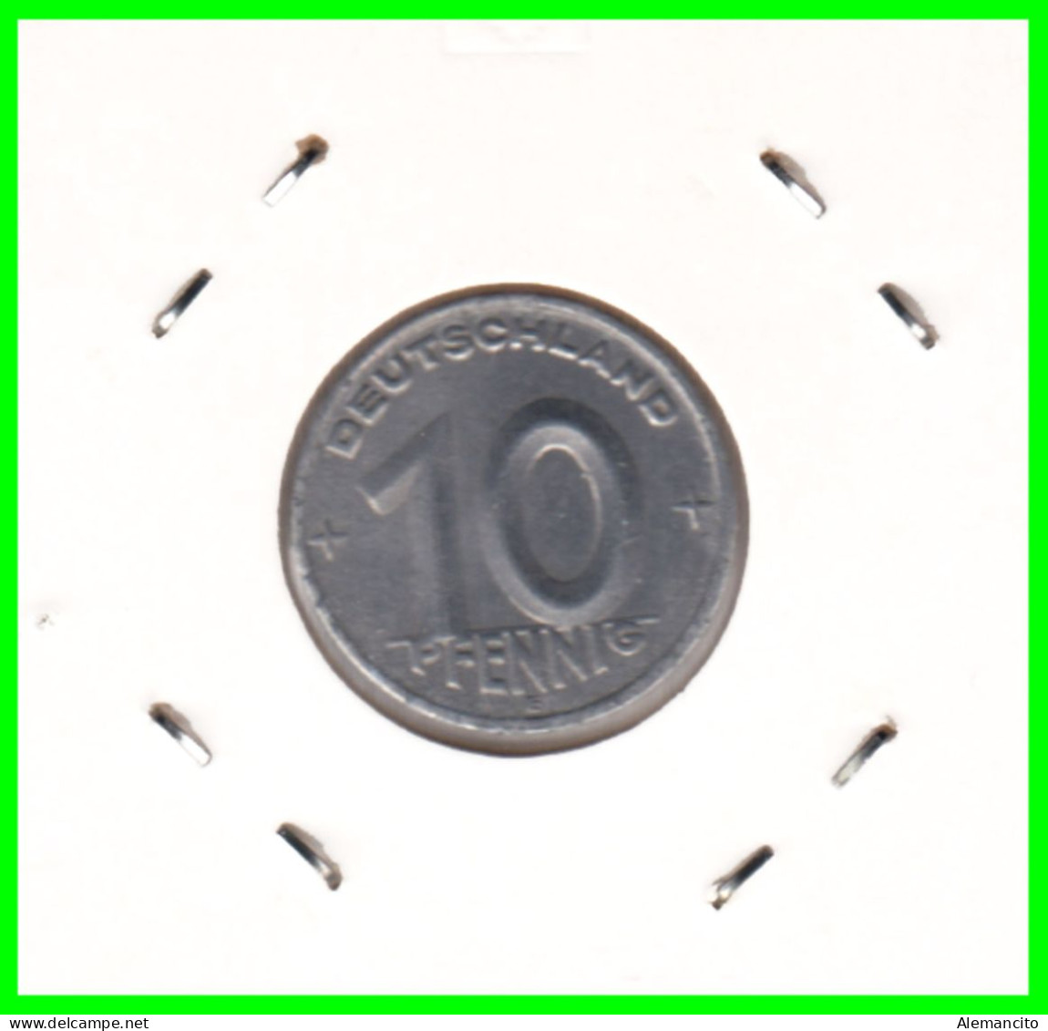 REPUBLICA DEMOCRATICA DE ALEMANIA ( DDR )  MONEDA DE 10 PFENNING AÑO - 1950 - CECA - E - MONEDA DE ALUMINIO CIRCULADA - 10 Pfennig