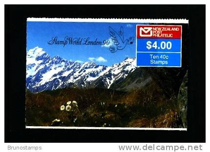 NEW ZEALAND - 1990  $ 4  BOOKLET  MT  COOK  OVPT  WORLD STAMP LONDON  MINT NH - Booklets