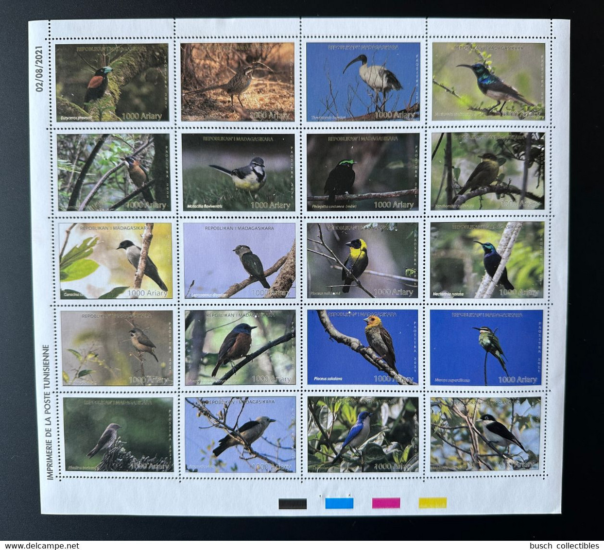 Madagascar Madagaskar 2021 / 2022 Mi. 2726 - 2745 Sheet Kleinbogen Feuillet Oiseaux Endémiques Birds Vögel Faune Fauna - Other & Unclassified