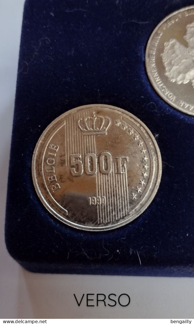 Baudouin 500F & Beatrix 50 Gulden 1990 Argent