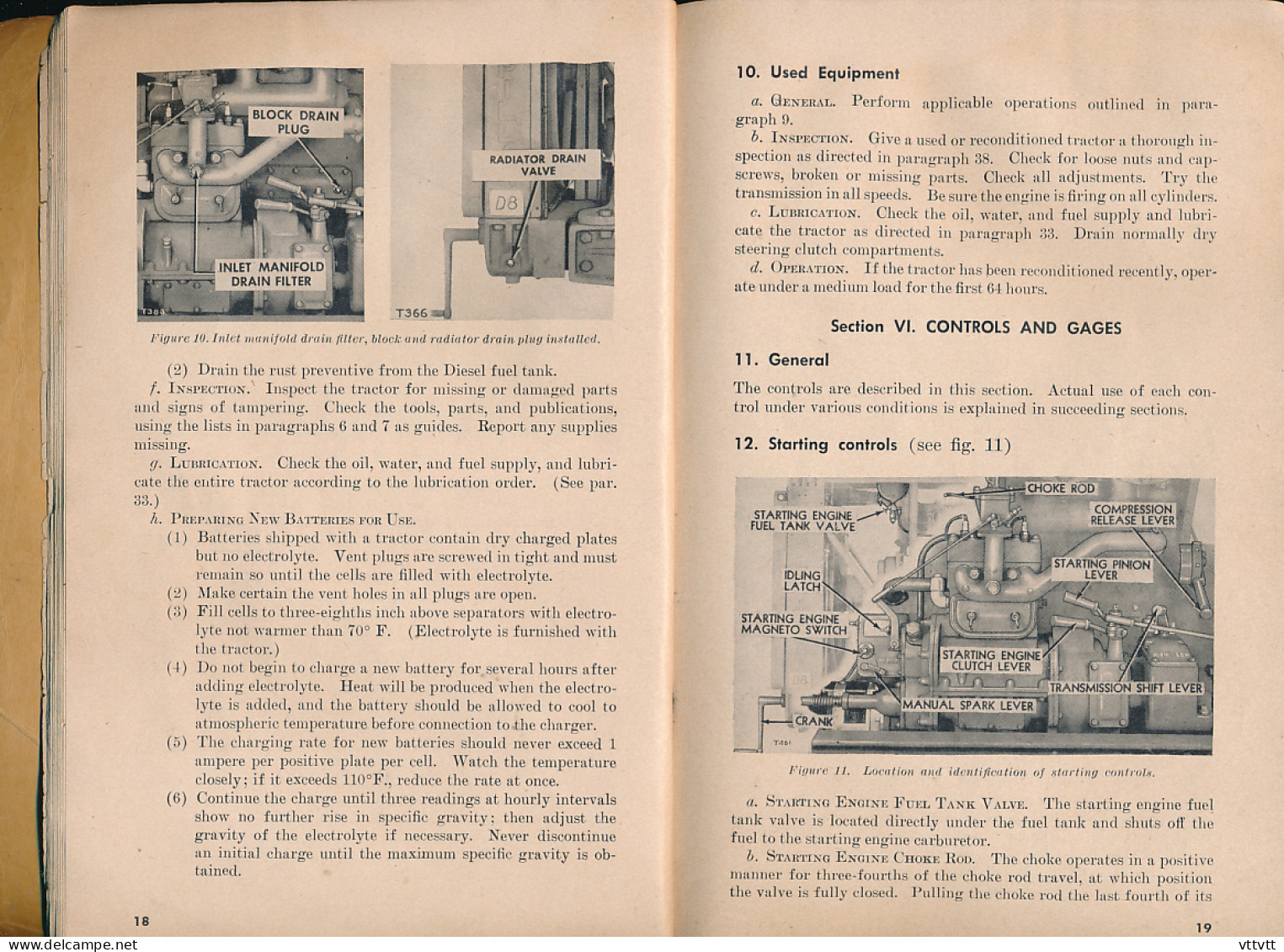 TRACTOR STANDART CATERPILLAR D-8 (1949), EN ANGLAIS : Départments Of The Army And Air Force, Maintenance Instructions - Traktoren