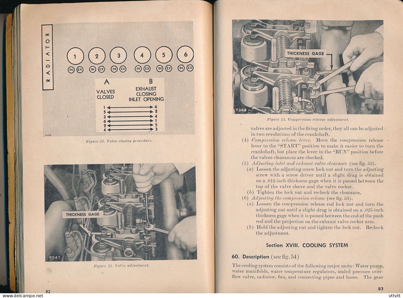 TRACTOR STANDART CATERPILLAR D-8 (1949), EN ANGLAIS : Départments of the Army and Air Force, Maintenance Instructions