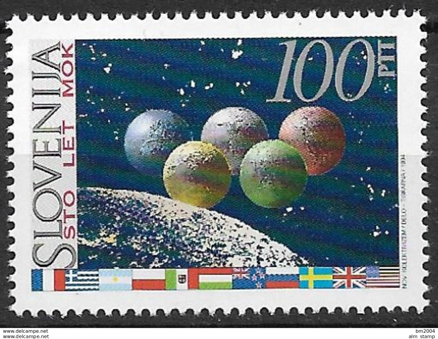 1994 Slowenien  Slovenija Mi.86 **MNH 100 Jahre Internationales Olympisches Komitee (IOC) - Invierno 1994: Lillehammer