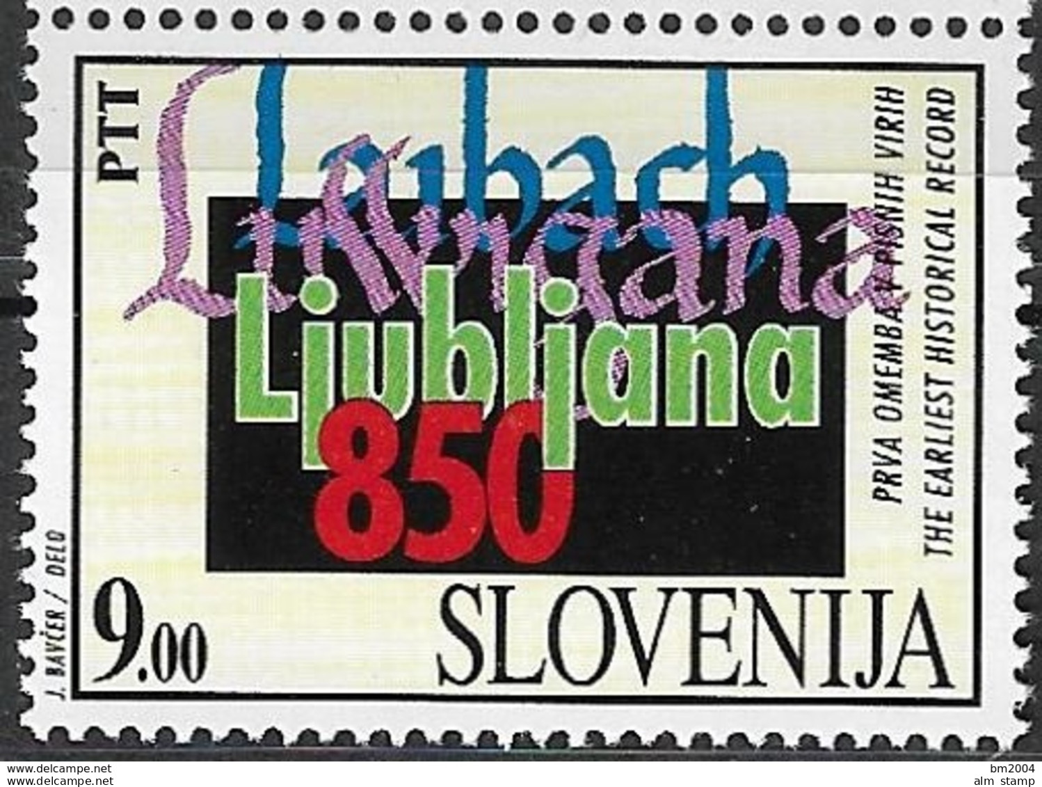 1994 Slowenien  Slovenija Mi. 79 **MNH  850. Jahrestag Der Ersten Urkundlichen Erwähnung Der Stadt Ljubljana (Laibach) - Winter 1994: Lillehammer