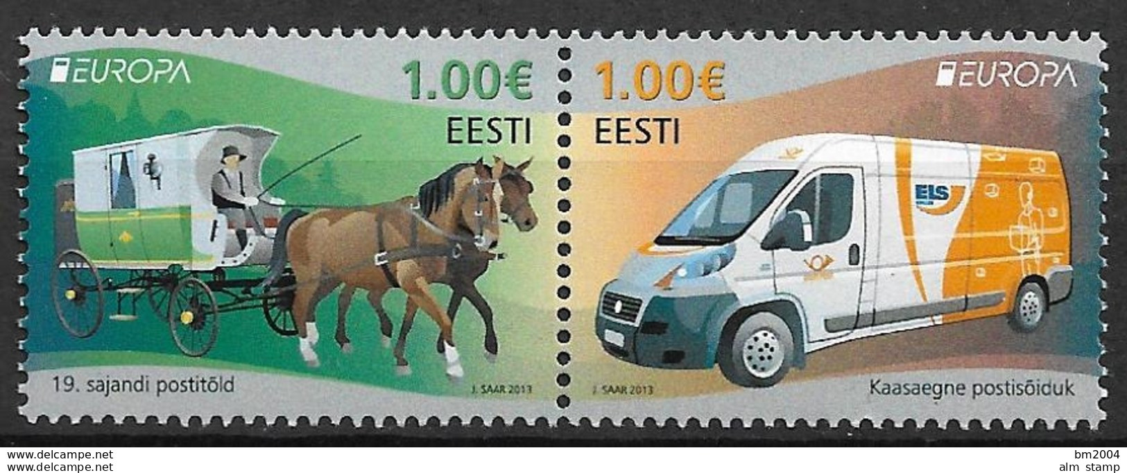 2013 Estland  Mi. 763-4**MNH Europa: Postfahrzeuge. - 2013