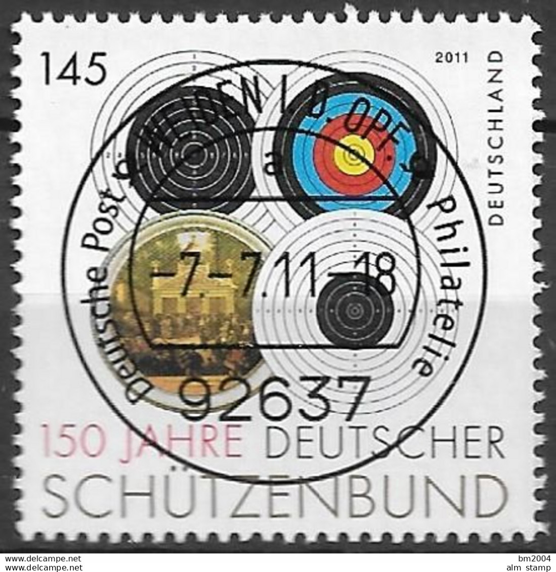 2011  Deutschland Allem. Fed. Germany  Mi. 2881 FD- Used Weiden 150 Jahre Deutscher Schützenbund - Gebraucht