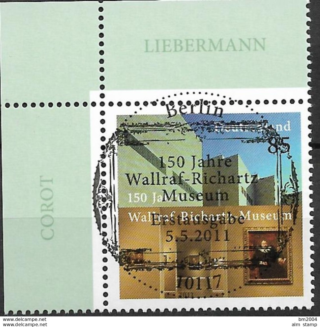 2011  Deutschland Allem. Fed.Mi. 2886 FD-used Berlin EOL   150 Jahre Wallraf-Richartz-Museum, Köln - Gebraucht