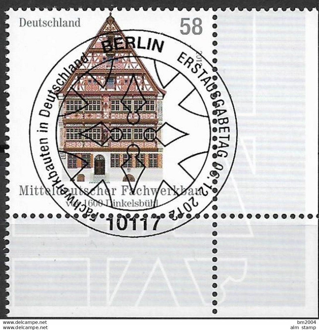 2012 Deutschland Germany   Mi. 2970 FD -used Berlin EUR     Mitteldeutscher Fachwerkbau (16. Jh.), Dinkelsbühl - Gebraucht