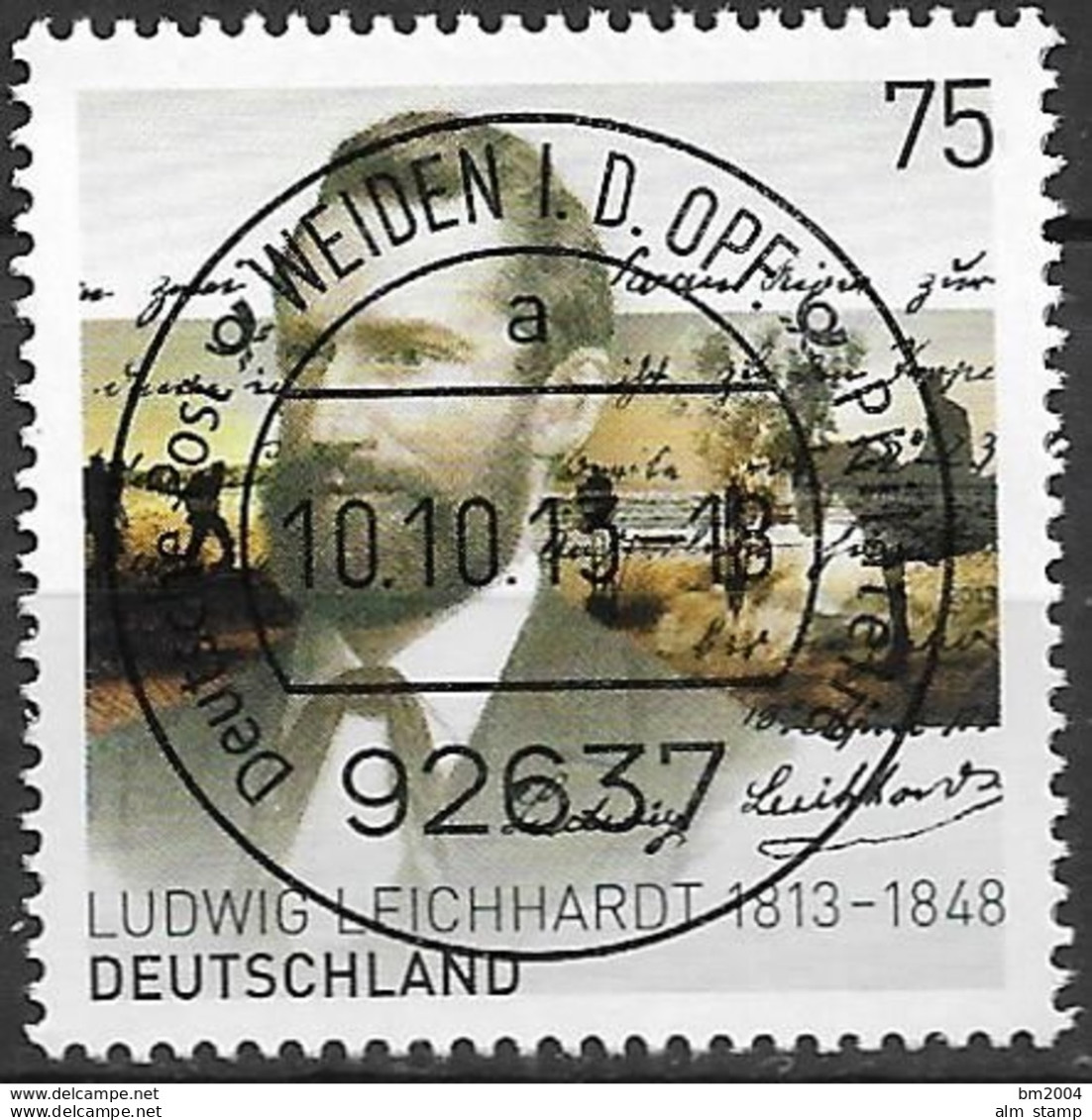 2013 Germany Allem.Fed. Deutschland  Mi. 3032 FD-used Weiden 200. Geburtstag Von Ludwig Leichhardt. - Gebraucht