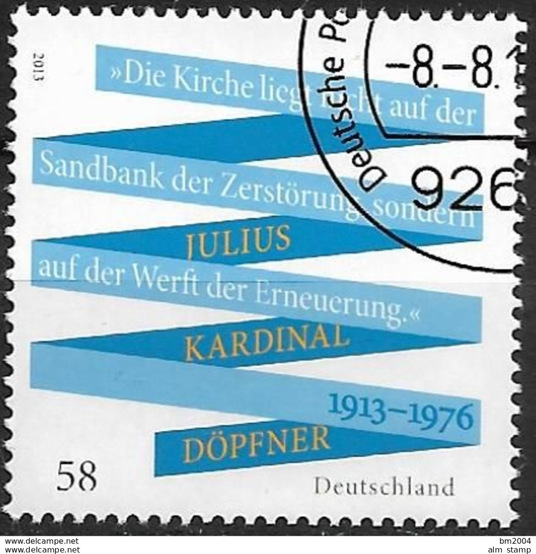 2013 Germany Allem.Fed. Deutschland  Mi. 3026 FD-used  100. Geburtstag Von Julius Kardinal Döpfner - Gebraucht