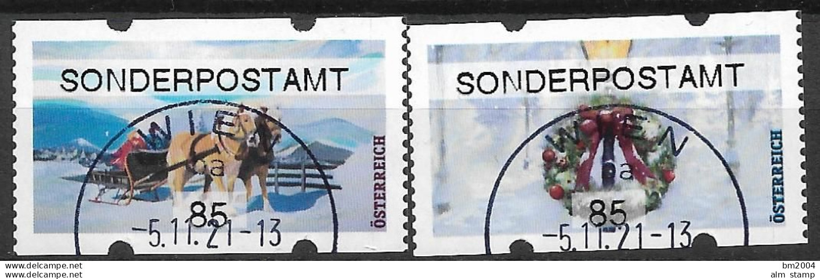 2021  Austria Österreich AWZ Automatenmarken  Timbres De Distributeurs   Mi. 70-71  Used SONDERPOSTAMT - Usati