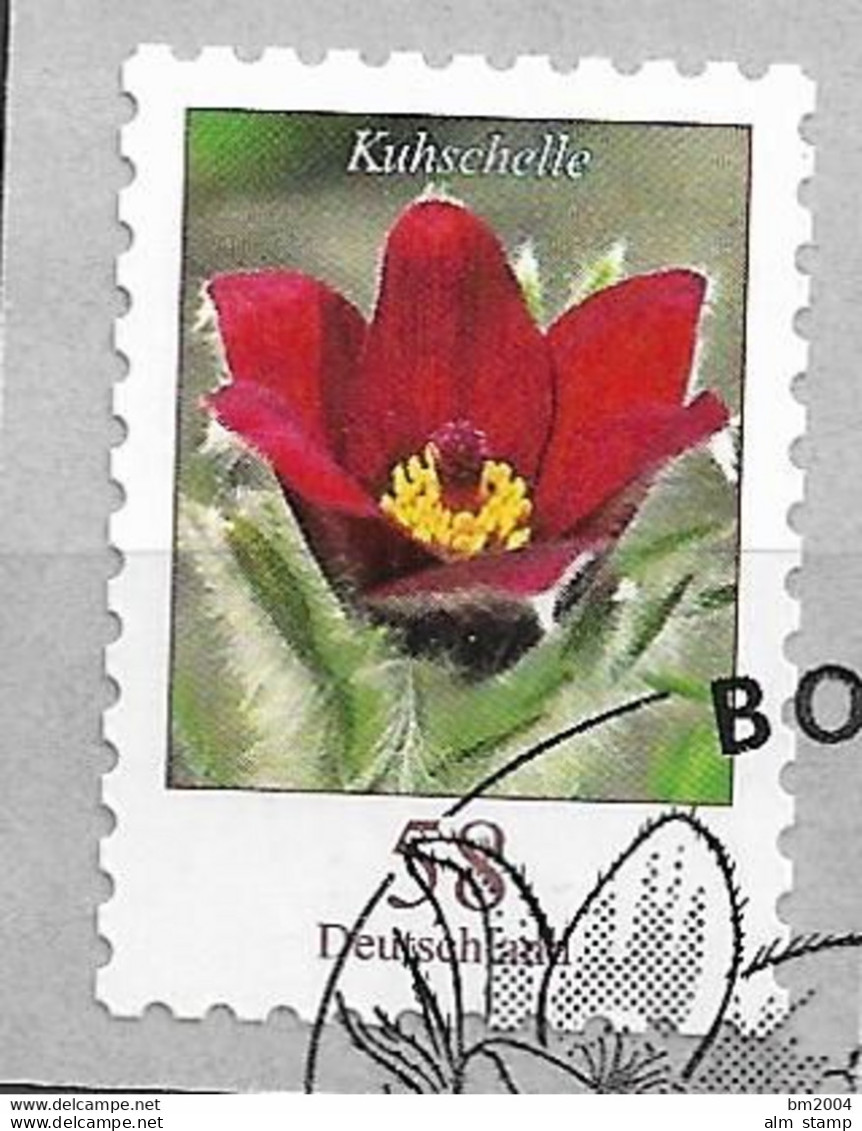 2012  Deutschland Germany Mi. 2971R FD. Used  Bonn Blumen: Rotblühende Kuhschelle (Pulsatilla Vulgaris „Rubra“) - Gebraucht