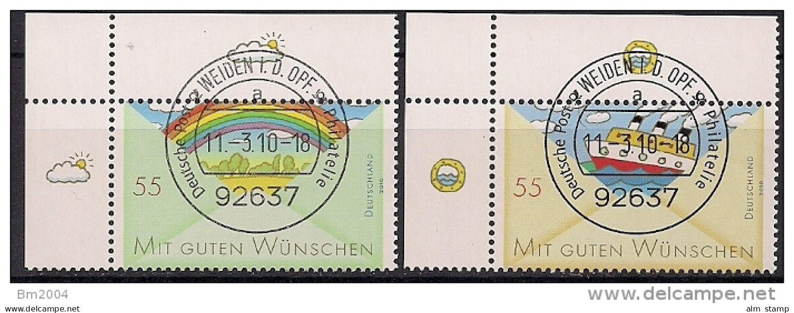 2010 Allem. Fed. Mi. 2786-7 Used EOL Grußmarken - Gebraucht