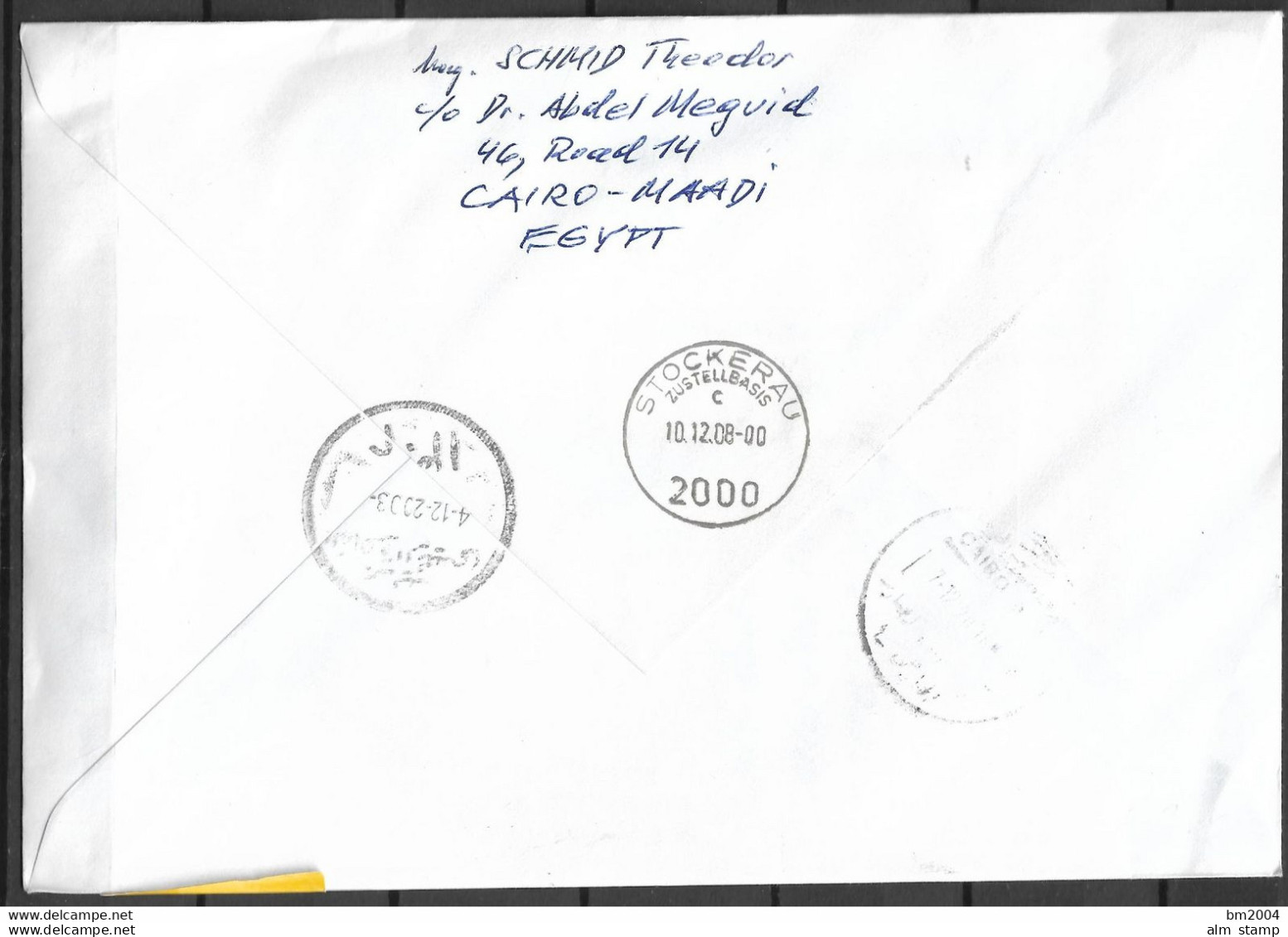 2008  Ägypten Mi. 2363-4 /   2358 / 2360  R-Brief Nach Austria - Briefe U. Dokumente