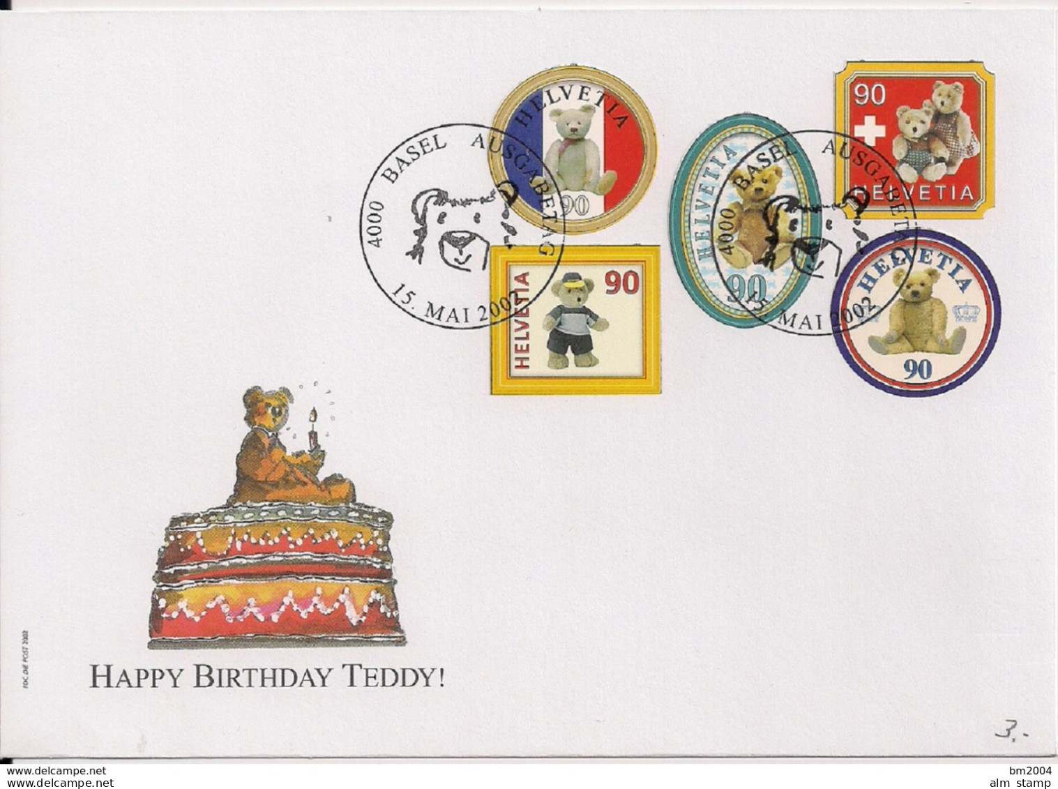 2002 Schweiz  Mi.Nr.1796/1800  FDC  "100 Jahre Teddybär" - FDC