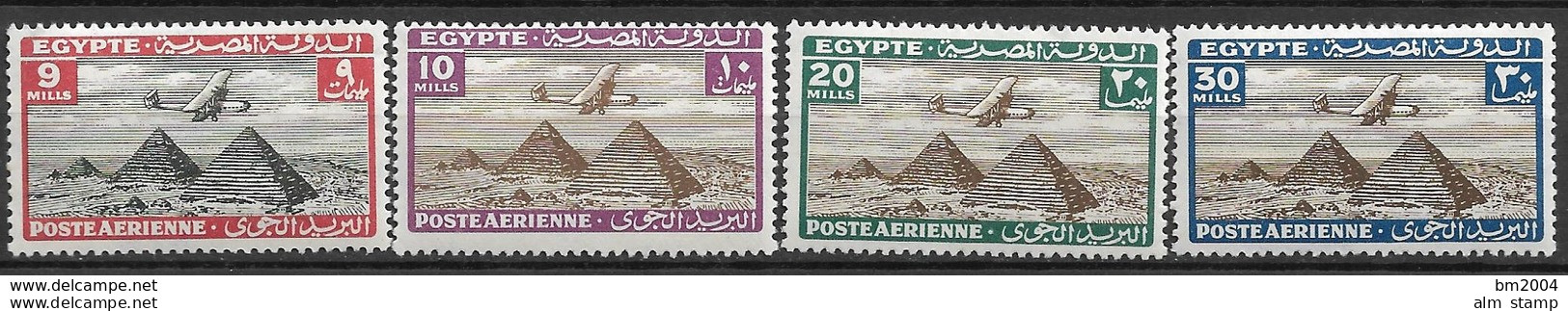 1933 Ägypten Mi. 164-83 * NH + **MNH  Flugzeug über Den Pyramiden Von Giseh - Neufs