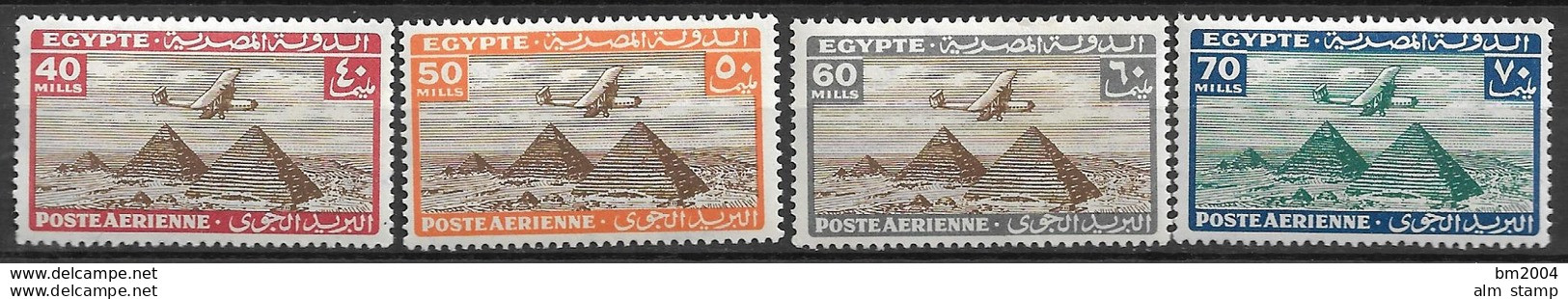 1933 Ägypten Mi. 164-83 * NH + **MNH  Flugzeug über den Pyramiden von Giseh