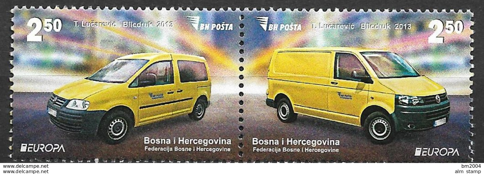 2013 Bosnien Und Herzegowina  Mi.618-9A **MNH Europa: Postfahrzeuge. - 2013