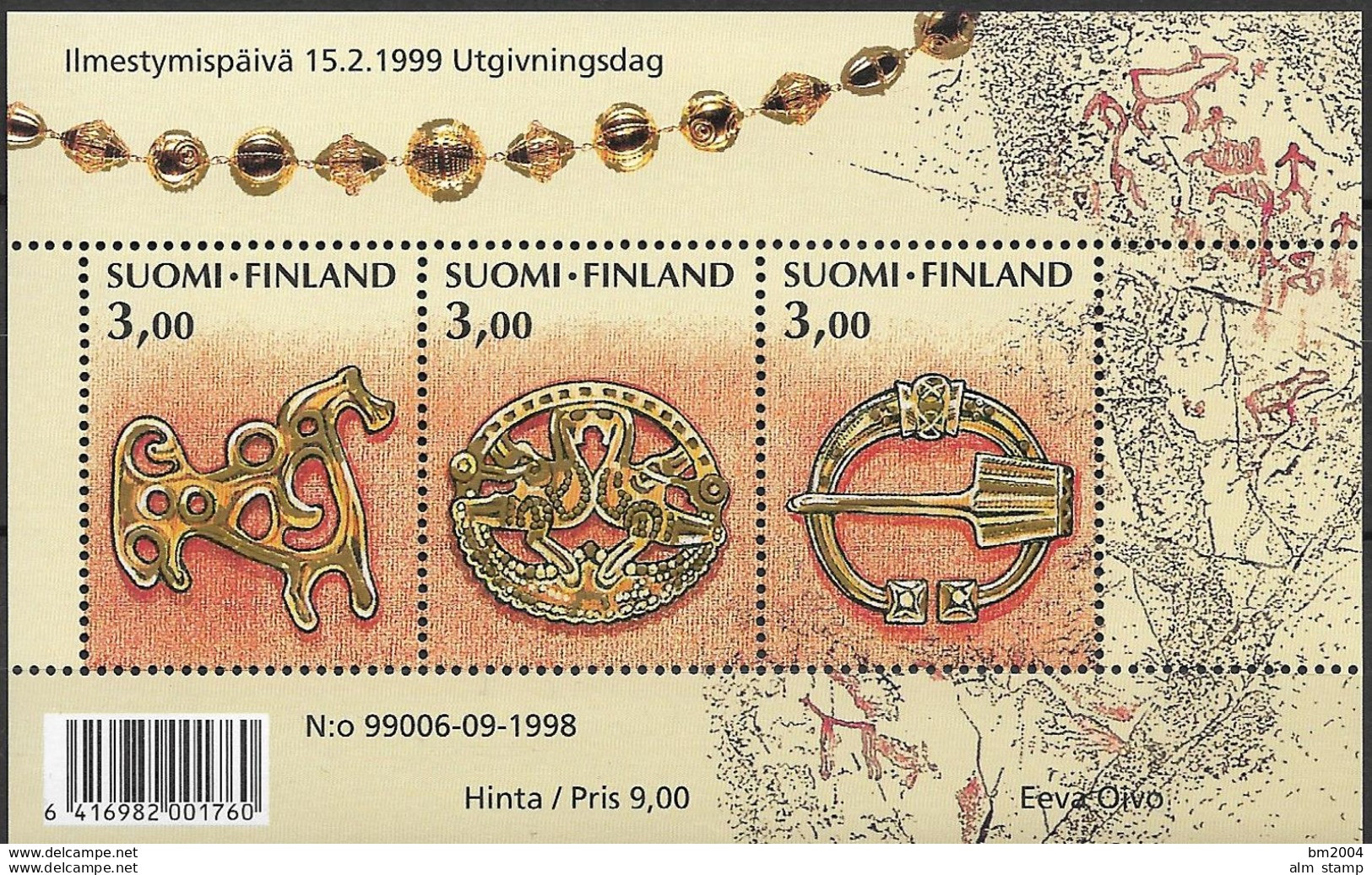 1999 Finnland   Mi. Bl 21 **MNH  150 Jahre Nationalepos „Neue Kalevala“ - Hojas Bloque