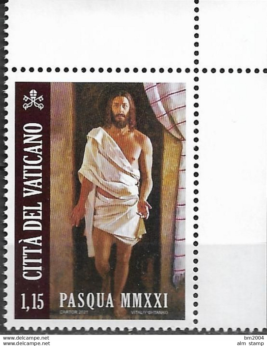 2021 Vatikan  Mi. 2020  **MNH   Ostern  Auferstandener Jesus; Gemälde Von Witalij Schtanjko - Neufs