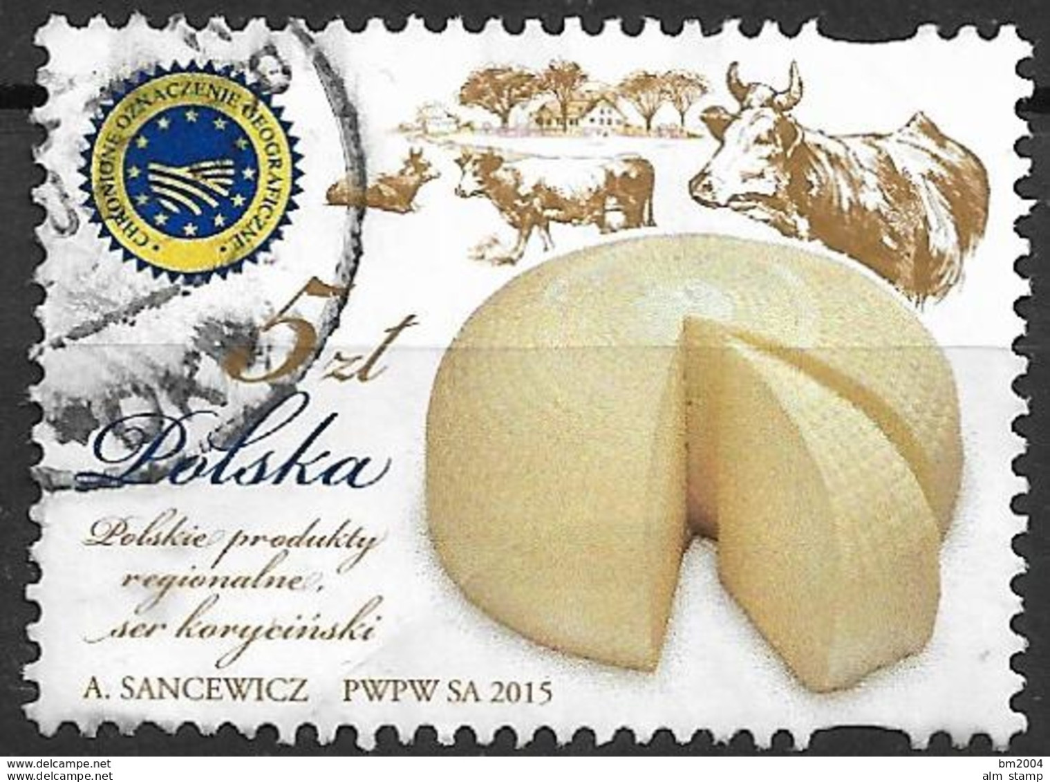 2015  Polen Mi  4775 Used  Käse Aus Der Region Korycin; EU-Siegel „Geschützte Geografische Angabe“ - Usados