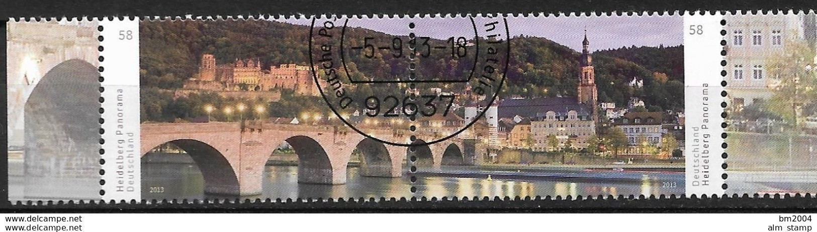 2013 Germany Allem.Fed. Deutschland  Mi. 3028-9 FD-used  Weiden    Deutschlands Schönste Panoramen Heidelberg - Gebraucht