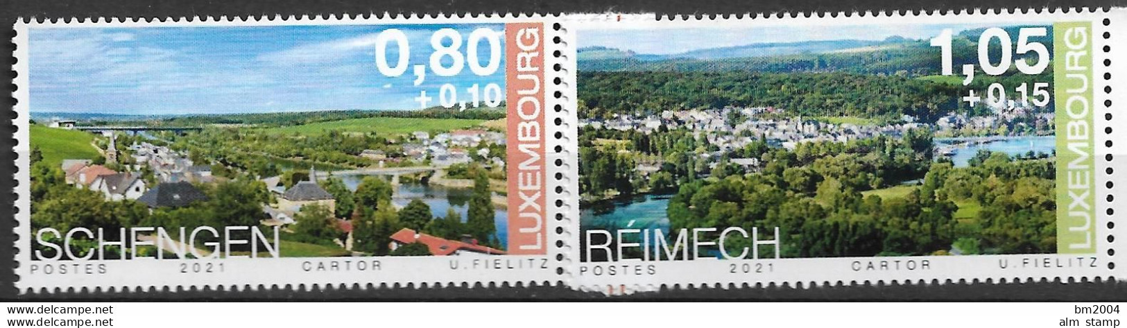 2021 Luxemburg Mi. 2284-7 **MNH  . Luxemburger Moselregion (IV): Grenzstädte - Ungebraucht