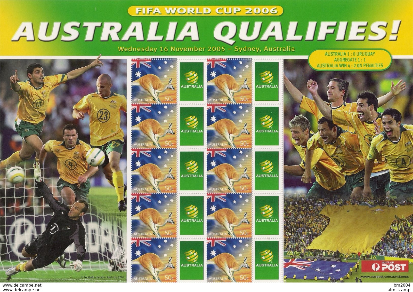 2006 Australia  Sheet **MNH  " Fife World Cup 2006"  Australia Qualifies ! - 2006 – Alemania