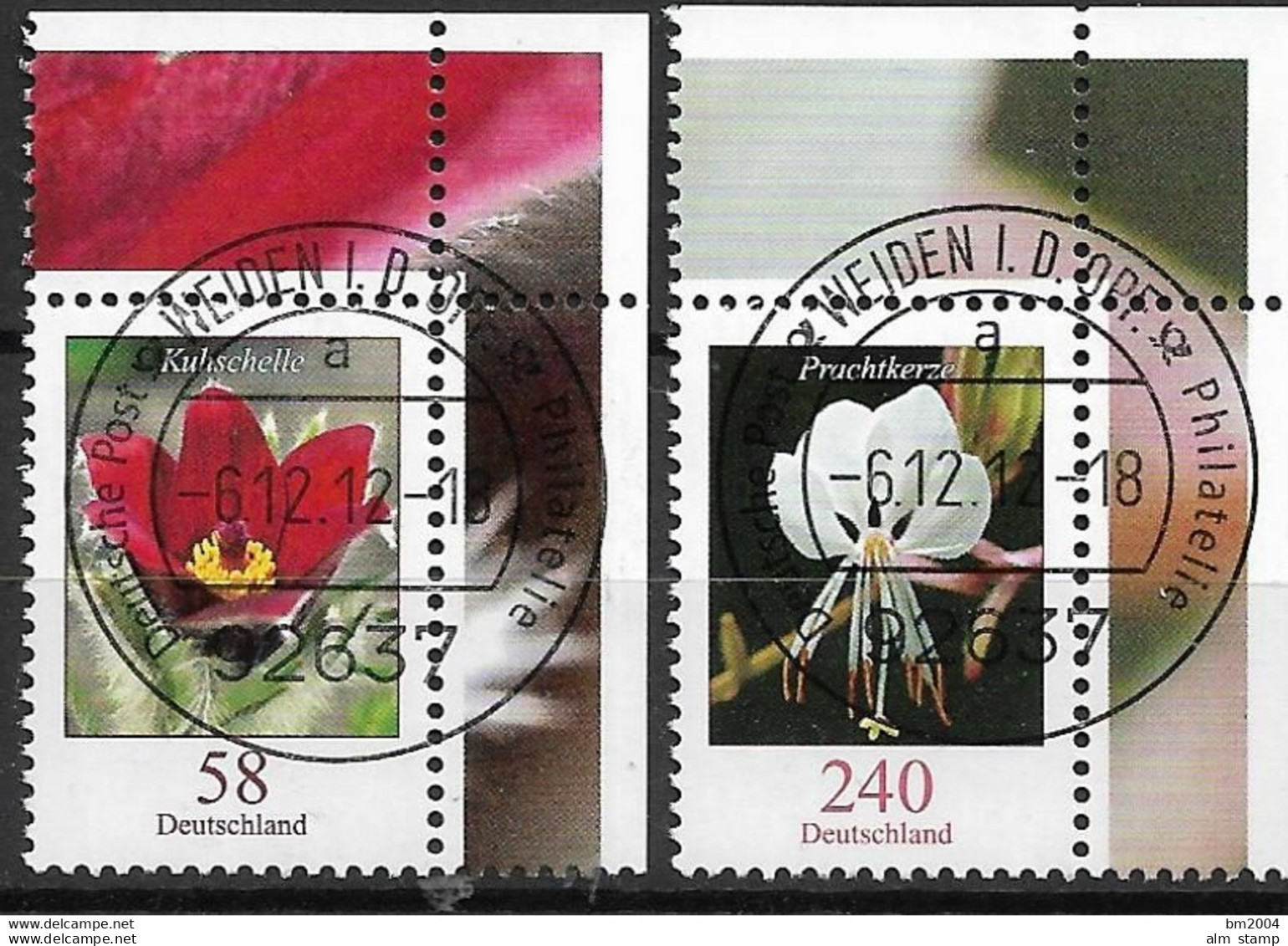 2012  Deutschland Germany  Mi.  2968-9 FD-used Weiden   EOR   Blumen - Gebraucht